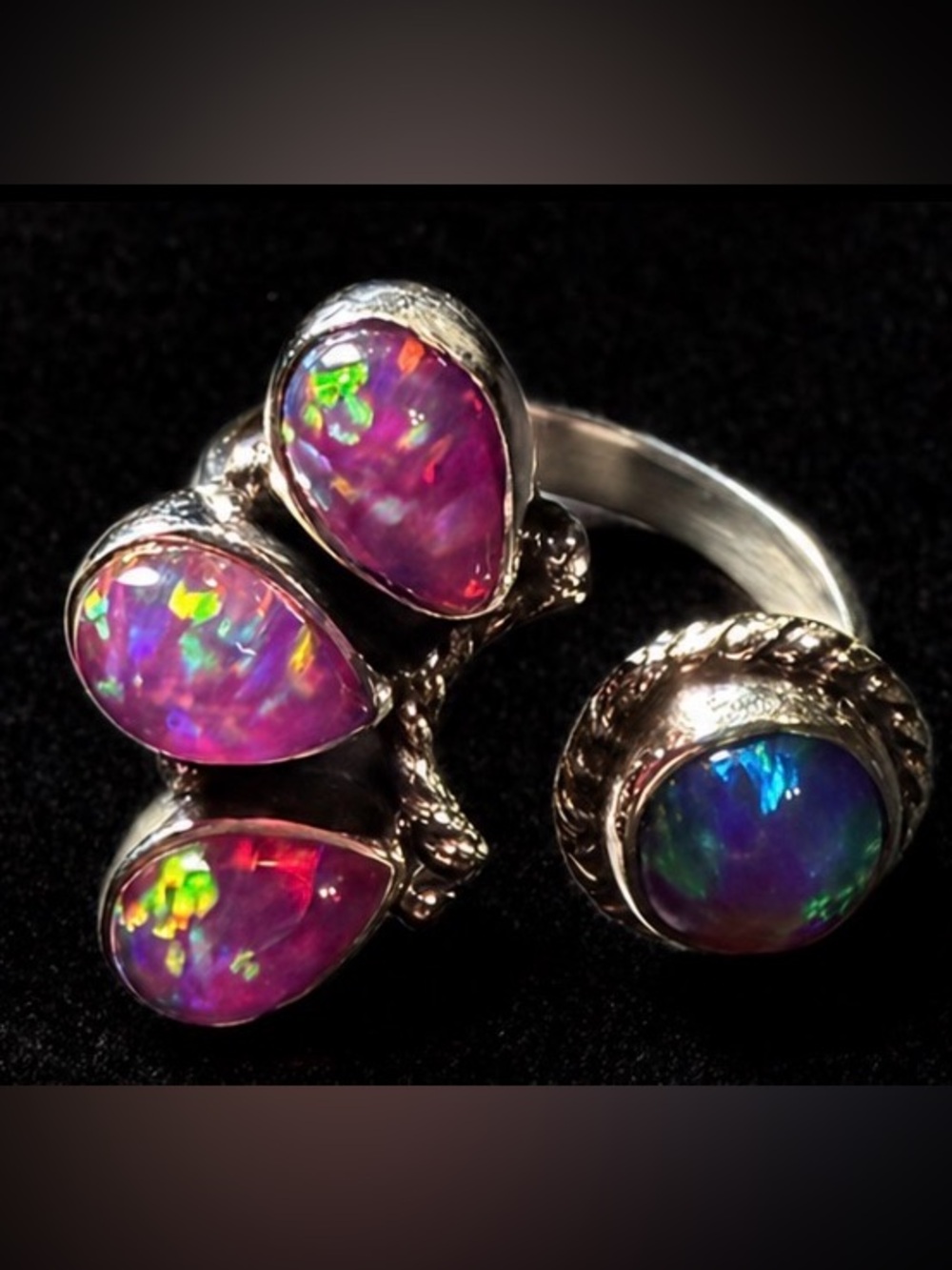 ✨ Bypass Sterling Silver Opal Statement Ring ✨